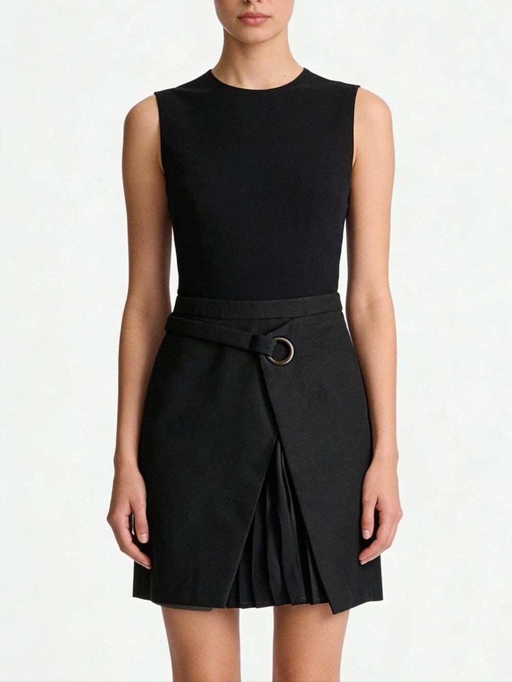 MARK. Women's Skirt Wool Blend Black Pleats Underlay Lined Sz S/P 4-6